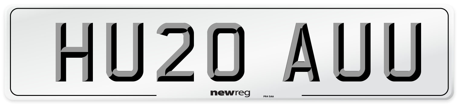 HU20 AUU Number Plate from New Reg
